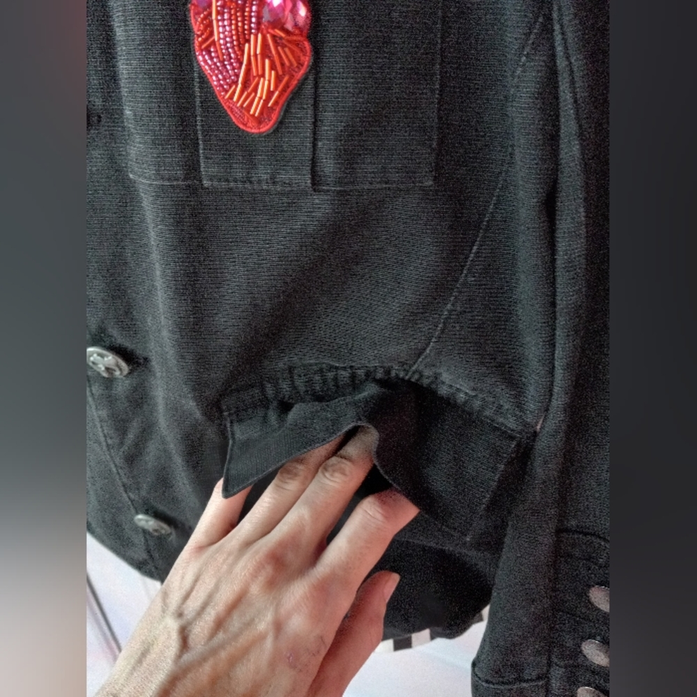 Custom Sabrina "hell witch" OOAK Rage tripp skull button jacket RARE PRICE FIRM - Picture 8 of 16